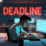 weird word origins, Deadline Man working in office